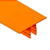 MODULAR SOLUTIONS PVC COVER PROFILE ORANGE 40MM, 8 FOOT LENGTH